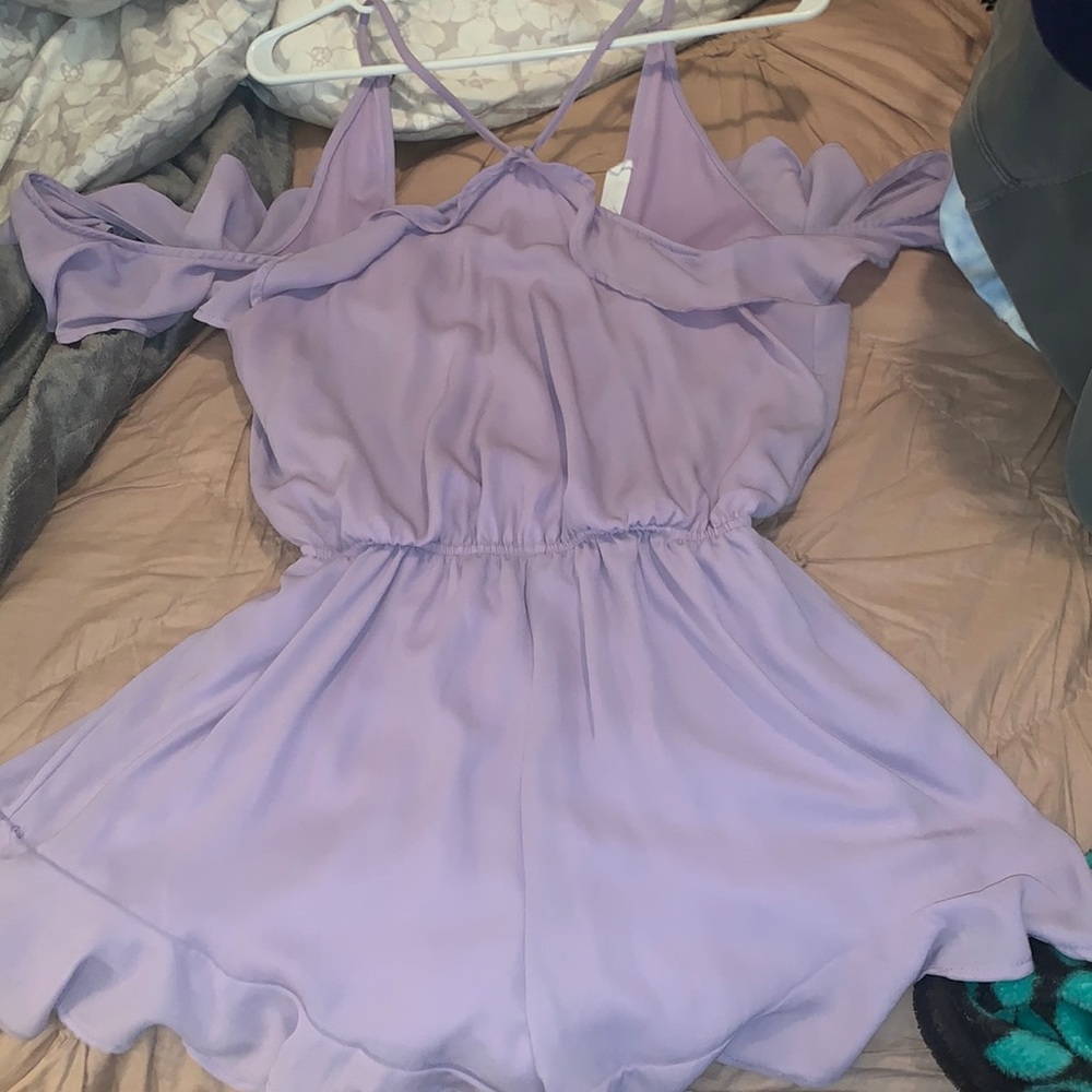 Peach Love lilac romper.
